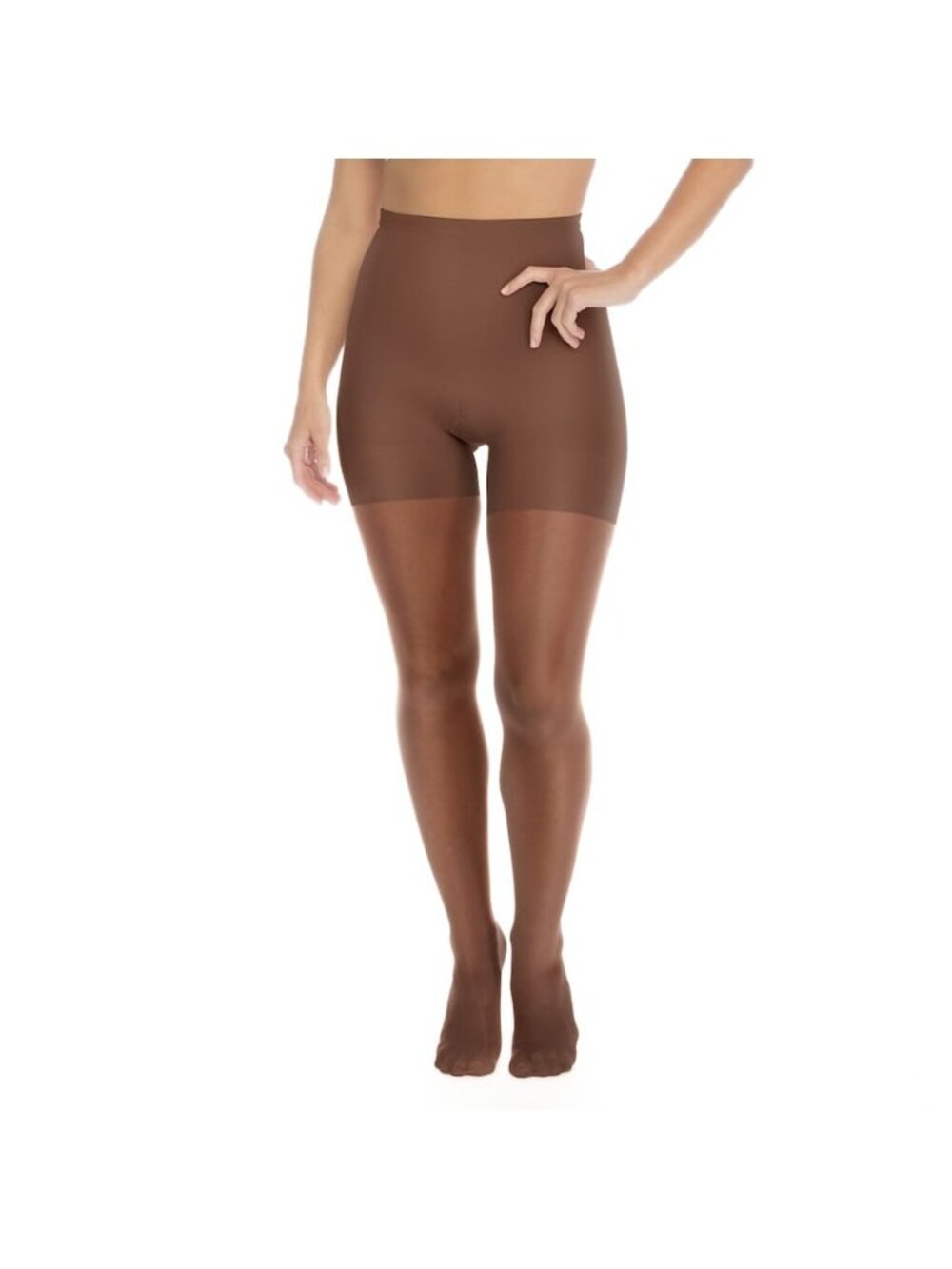 Red Hot by Spanx Womens Shaping Sheers Tights Sierra Dark Beige Size 2